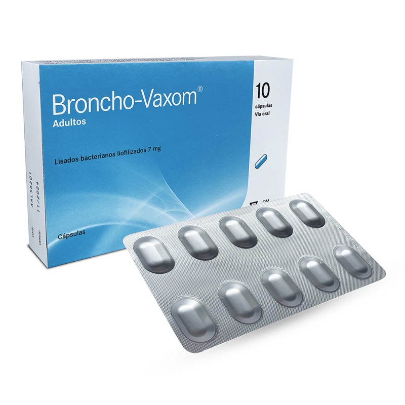 Broncho-Vaxom Lisado Bacteriano 7 mg Adultos Caja x 10 Cápsulas