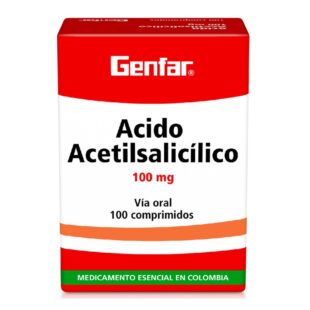 ACIDO ACETILSALICILICO 100 MG 100 TBS GF