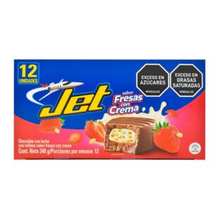 CHOCOLAT.JET FRESAS CON CREMA 29G 12UNDS